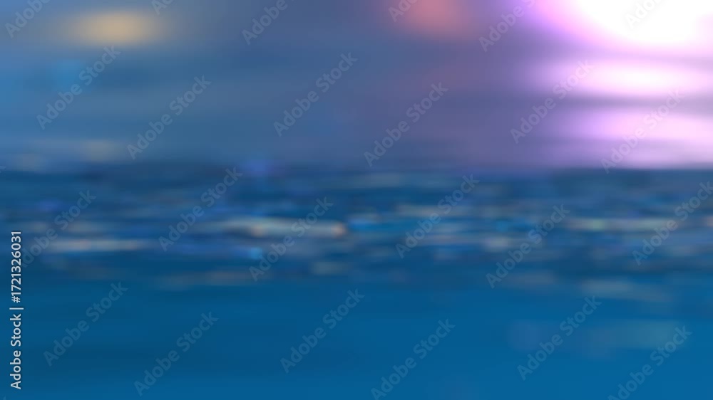 Poster Abstract Blue Background Animation With Glowing Bokeh Lights 