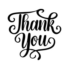 Thank You handwritten vector lettering calligraphy illustration