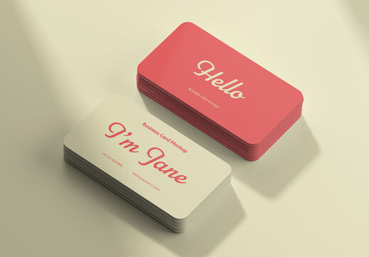Rounded Corner Business Card Mockup