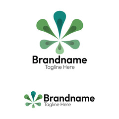 Modern, Symmetrical, and Organic Leaf Logo Design for Health, Nature, Wellness, and Eco-Friendly Brands with Abstract Style and Smooth Gradients