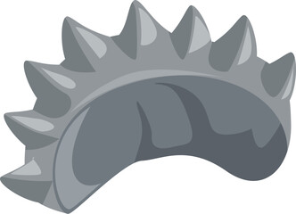 Obraz premium Bent and dented metal bottle cap with spikes, symbolizing recycling and waste reduction