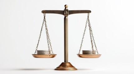 A balanced scale with coins on both sides, symbolizing financial equilibrium, wise spending, 