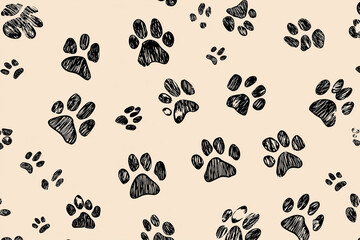 animal footprints seamless pattern