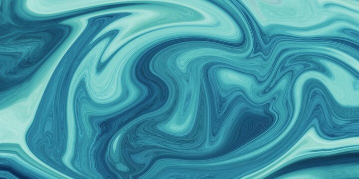 Swirling abstract pattern of blue and teal liquid marble effect