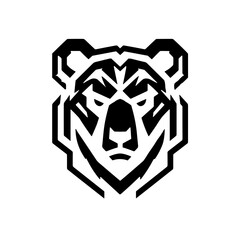 Obraz premium Abstract black tiger head logo design with geometric shapes 