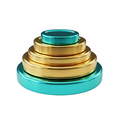 Stunning golden and teal podium for product showcase, highlighting achievements, or celebrating milestones, perfect for modern marketing and promotions