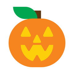 Pumpkin carving halloween flat icon vector