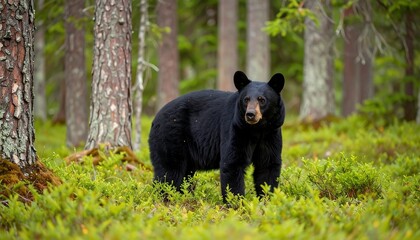 Fototapeta premium Black bear in a forest
