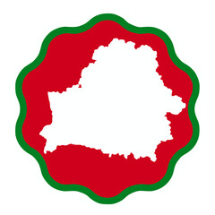 belarus map design on flag colour badge shape icon, belarus's badge sticker with flag colors 