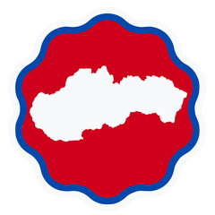 slovakia map design on flag colour badge shape icon, slovakia 's badge sticker with flag colors 