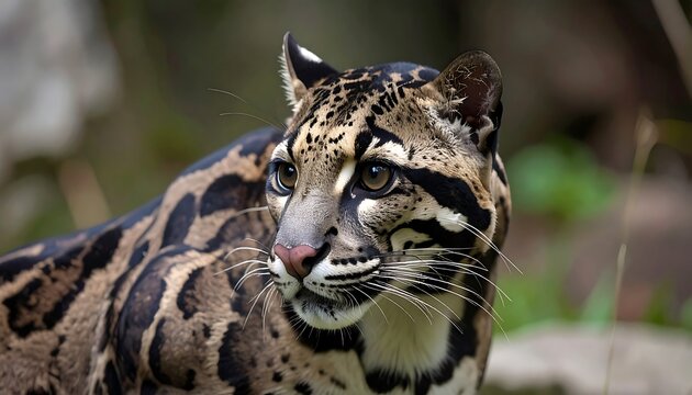 Close-up of a clouded leopard