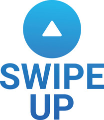 Swipe up social media icon with gradient blue colors and upward arrow, isolated on white