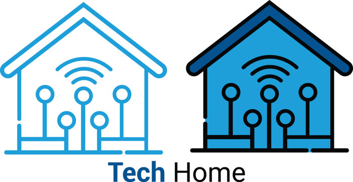 blue tech home wifi signal clip art preview