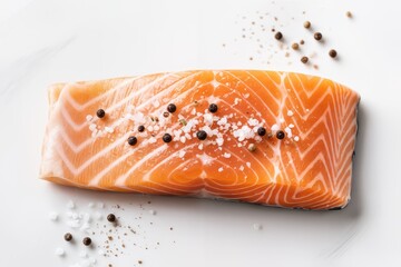 Fresh fish. Salmon fillet on black.
