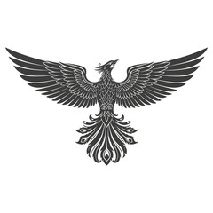 Majestic Phoenix Spreading Wings Depicting Mythical Bird Symbolism.