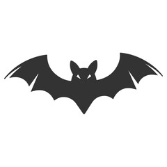 Silhouette of a bat with spread wings, Halloween theme.