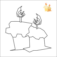 Halloween coloring page for kids. Candle.