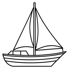 Classic Sailboat Line Art Vector