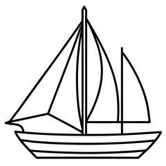 Classic Sailboat Line Art Vector
