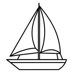 Classic Sailboat Line Art Vector
