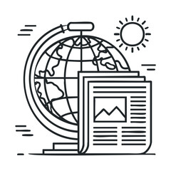 Globe and news a modern illustration for education and travel