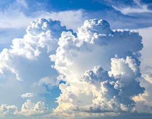 Cumulus clouds in a vibrant blue sky