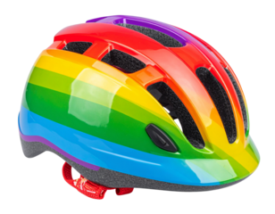 Cartoon Style Kids Bike Helmet with Fun Patterns PNG