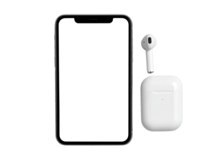  Digital Music Smartphone with Earbuds PNG