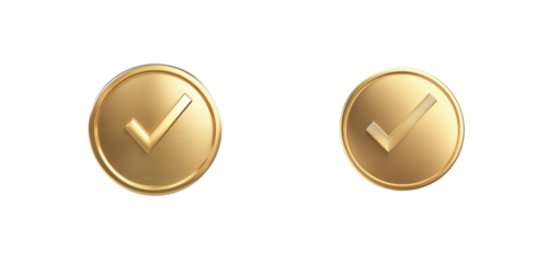Gold checkmarks for approval and success concepts in design