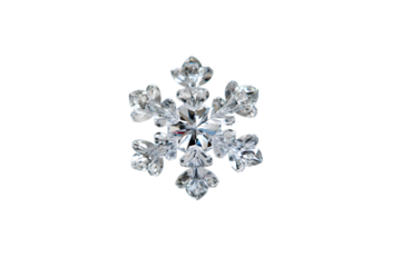 sparkling snowflake displaying its beautiful details isolated on white background