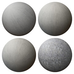 Set of Textured Grey Material Spheres