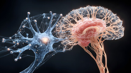 Human Brain and Neural Network with Glowing Synapses