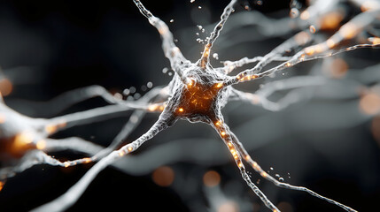 Artificial Neural Network Concept with Glowing Connections