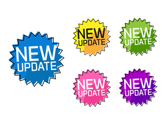 Sticker set flat color sticker for new update design without background