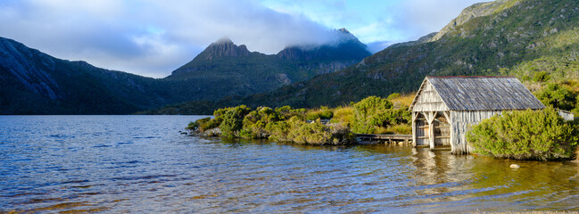 Dove Lake boathouse at Cradle Mountain