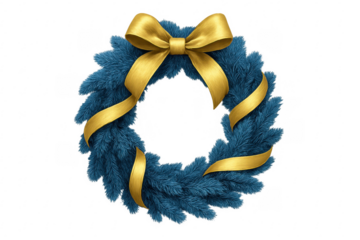 Blue spruce christmas wreath celebrating winter holiday season