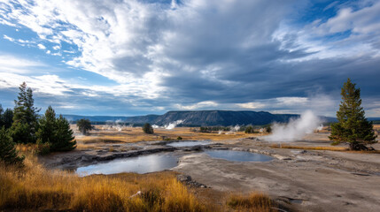 Obraz premium Summer landscape. Beautiful summer mountain panorama. Natural background USA. Green mountains and layers of hills. Election day in USA. America day. Festive mood on President's day