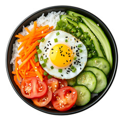 Healthy Rice Bowl with Egg and Veggies png