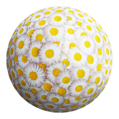 Colorful Floral Sphere with Daisies and Yellow Centers