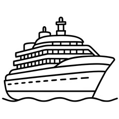 Obraz premium Luxury Cruise Liner Line Vector