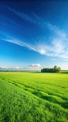 Fototapeta premium field in open landscape with clear blue sky