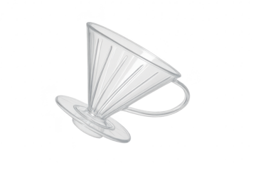 Pour over coffee dripper, clear, isolated on transparent background, no shadow