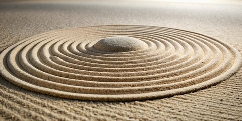 Naklejka premium Serene sand art in Zen garden