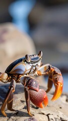 Close-up of a crab on rocks
