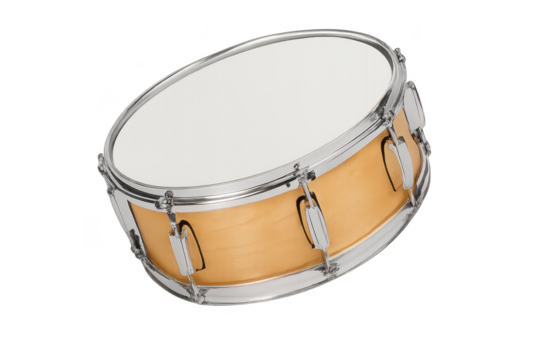 Isolated snare drum on transparent background for music and design projects