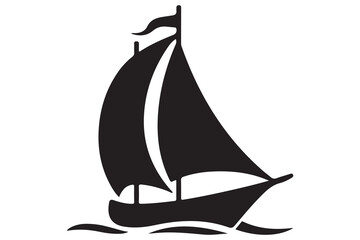 Sail boat logo silhouette vector design sailboat sailing ship outline minimal vector illustration
