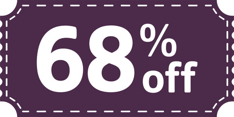 Sixty eight percent off discount coupon graphic