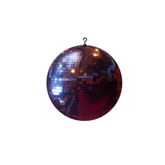 Disco ball isolated on transparent background.