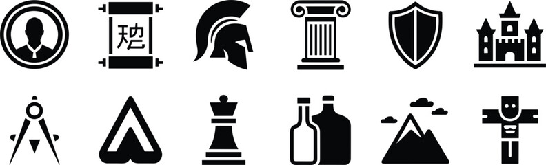 Ancient and Modern Symbols Icons Collection Vector Art Keywords: ancient, symbol, icon