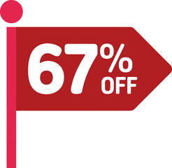 Red flag with sixty seven percent off promotion
